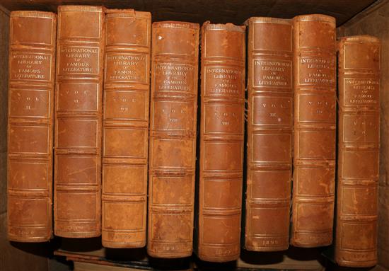 20 vols library literature & Richard Steele dramatic works 1765 & another similar volume(-)